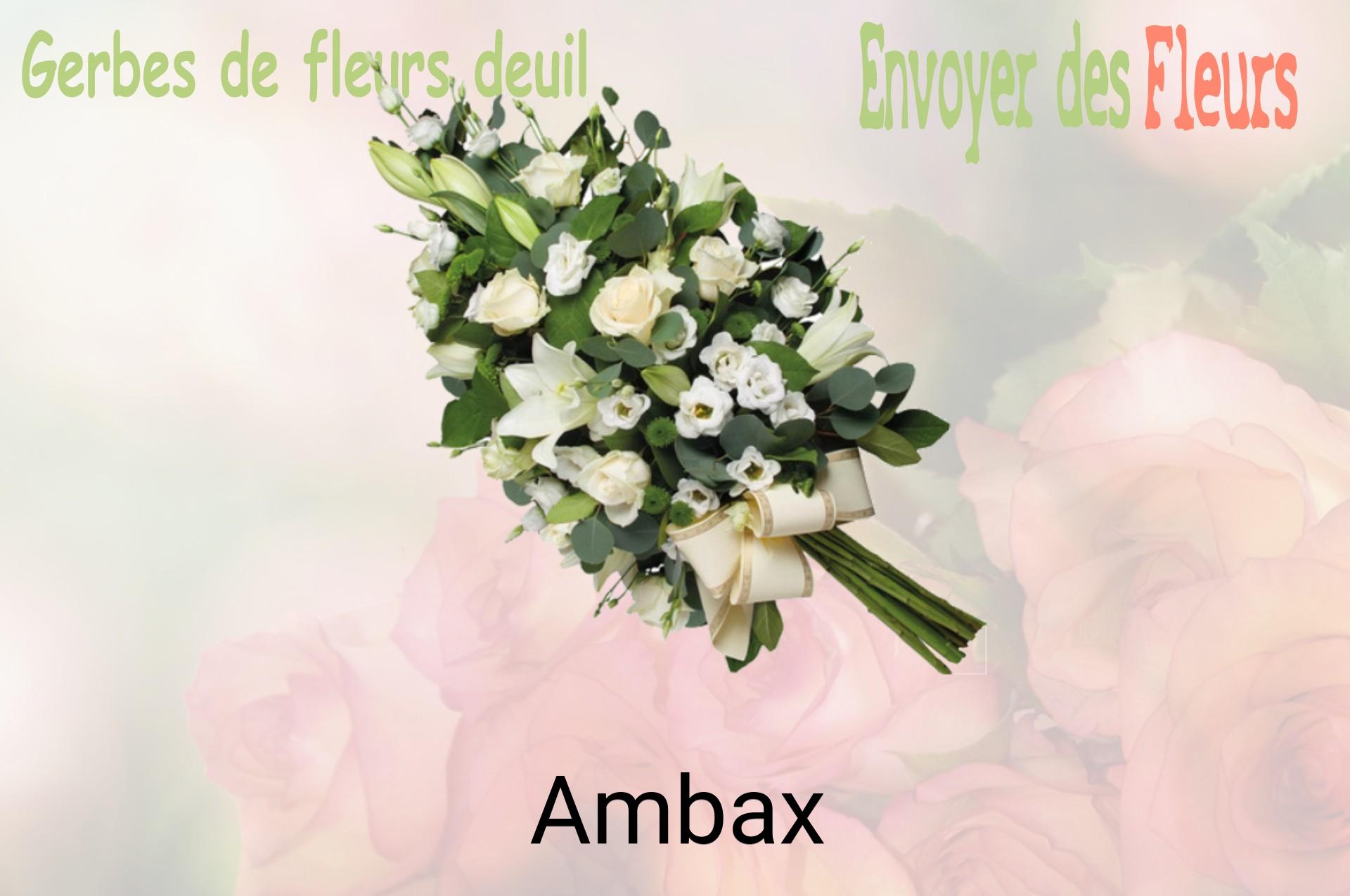 Gerbe de fleurs de deuil livrée à Ambax